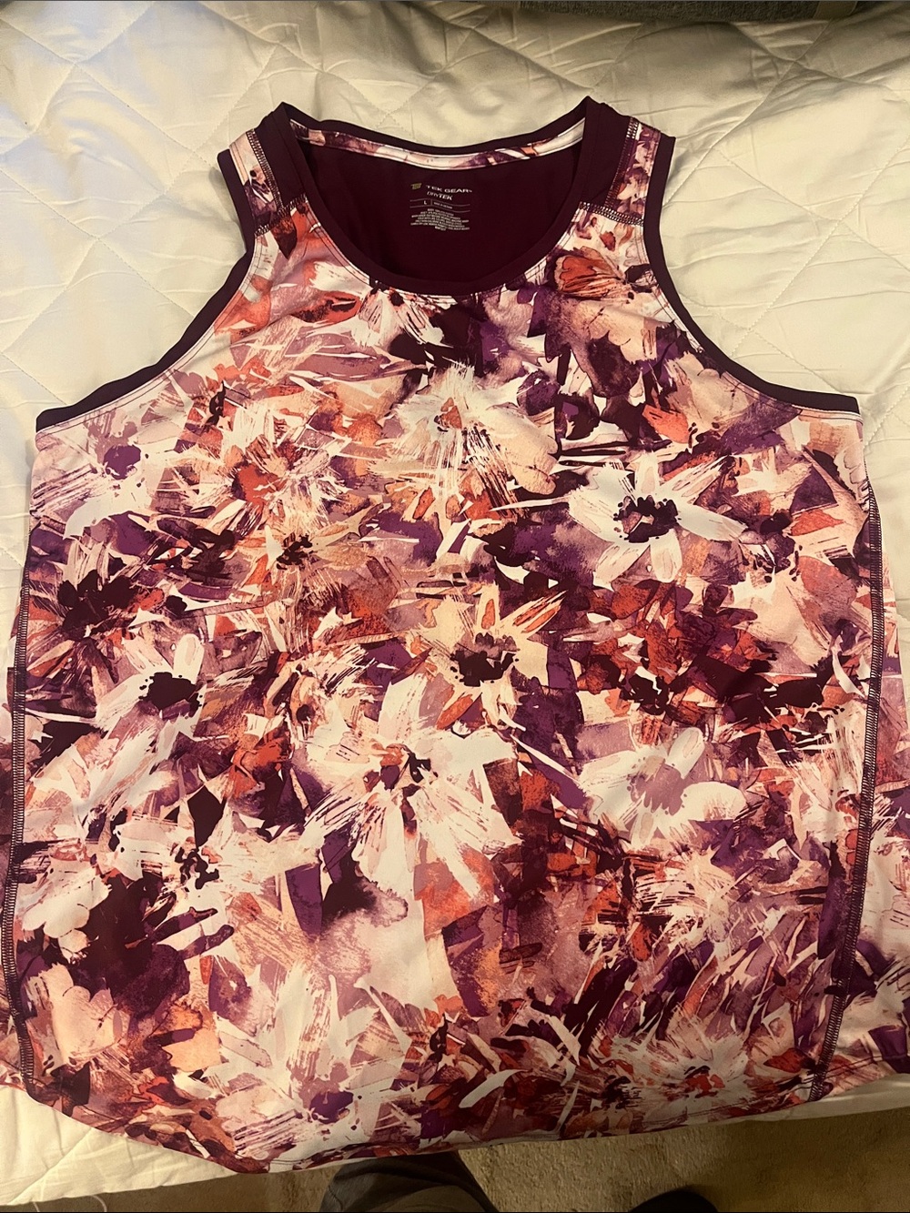 tek gear Floral Racerback Tank Top - Purple, Pink, Coral